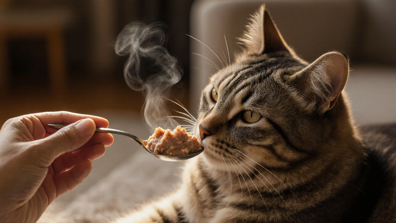 Что может соблазнить больную кошку поесть?