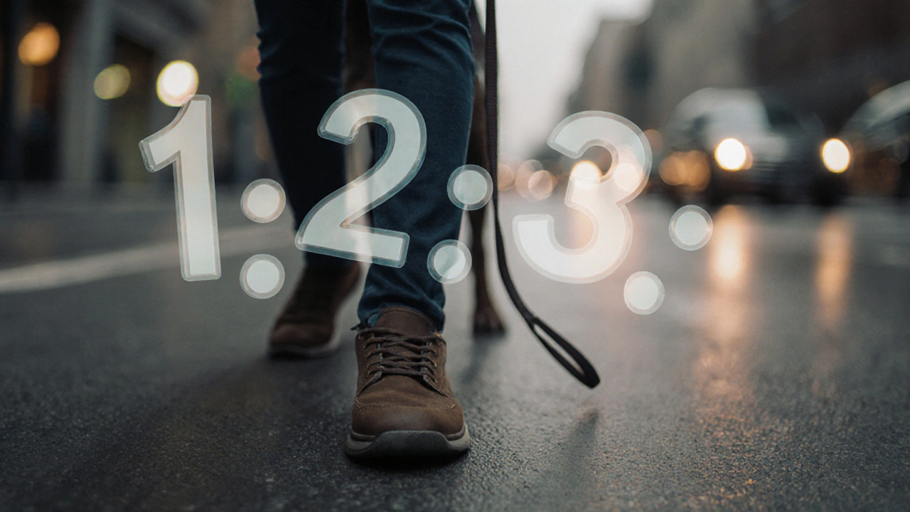 Собака видит ноги владельца, стоящего неподвижно, с тающим счетом пяти секунд.